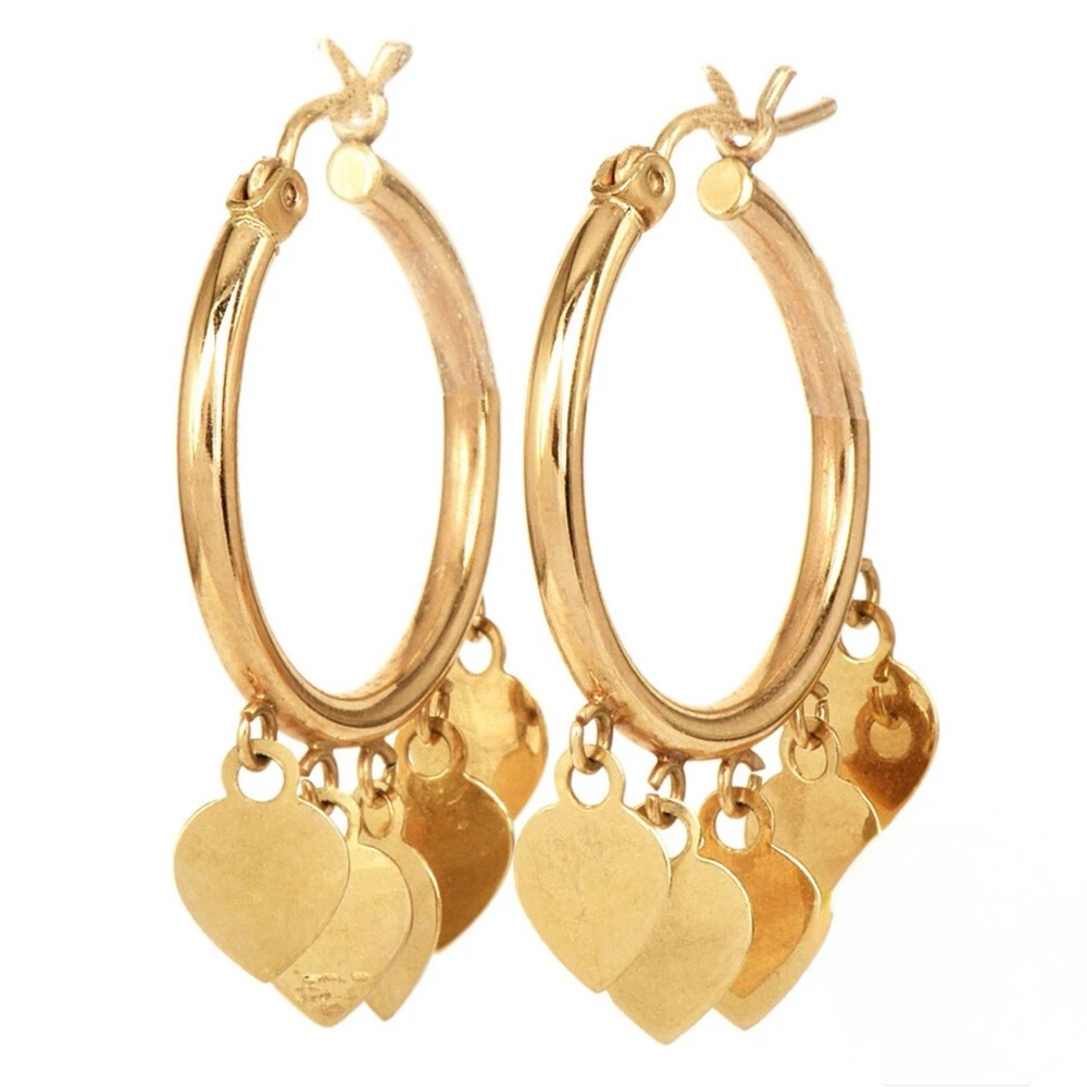 ❌ 14K Gold Heart Hoop Earrings - No Longer Available